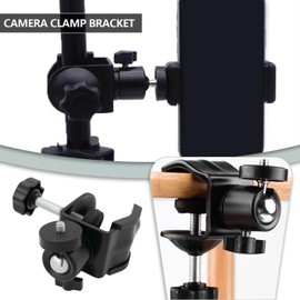 ECSiNG 2PCS 1/4-Inch Camera Mounting Clamp Brackets Adjustable 3.5cm Max Opening 360° Rotation Clamp Camera Mount for Indoor/Outdoor Home Security Cameras