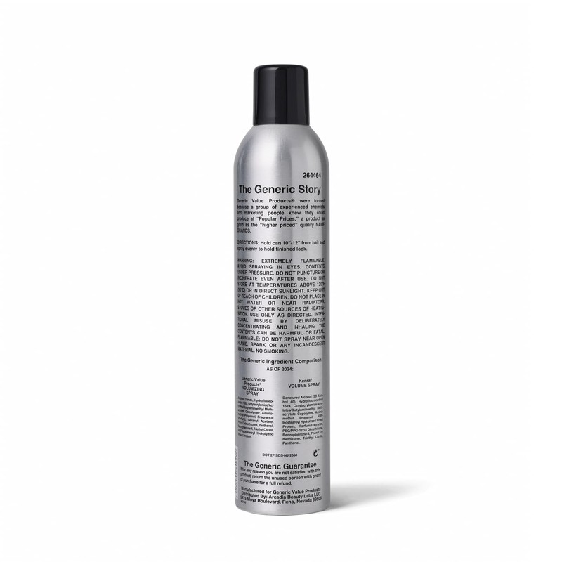 Generic Value Products Volumizing Hair Spray, Strong Hold, Control, and
