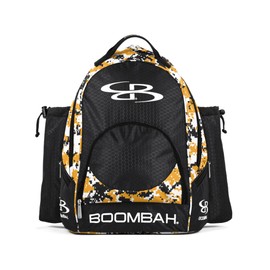 Boombah Tyro Baseball/Softball Bat Backpack - 20" x 15" x 10" - Camo Black/Gold - Holds 2 Bats up to Barrel Size of 2-5/8"