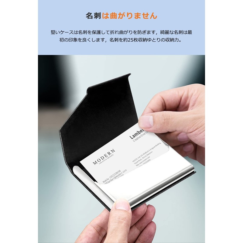 XIANGUO Business Name Card Holder, Unisex, Stainless Steel, Non-Breakable, 25