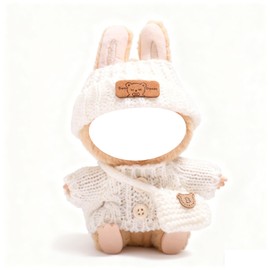 BTtime Plush Clothes, Knit Hat, Sweater, Bag, Replacement Clothes for Dolls, Love Clothes, Changeable Clothes, Cute, Dress-Up, DIY Accessories (Beige)