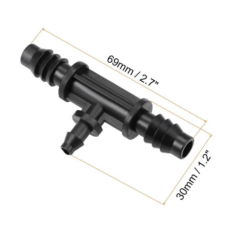 QUARKZMAN Barb Drip T-Pipe Connection 4 mm and 8 mm