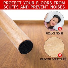Almohadillas para Muebles, 100Pcs Protectores de Piso, Gomas para Muebles, Almohadillas Protectoras para Sillas, Almohadillas Antideslizantes, Almohadilla de Fieltro, con Caja (Negro, 100)