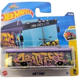 Hot Wheels Ain't Fare Die-Cast Vehicle, Graffiti Design, Purple and Yellow