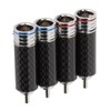 4Pcs RCA Sound Plug Carbon Fiber Chrome 8mm Wire Diameter