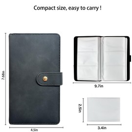 Leather Professional Business Card Holder Book Organizer, 240 Card Slots Capacity Booklet, Premium PU Name Cards Storage Folder with Soft Cover, Credit Card Binder Holder for Men/Women (Light black)