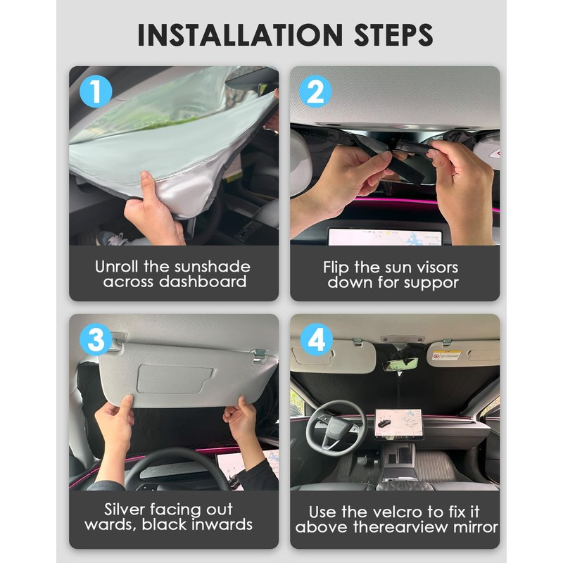 WEIPIN Sun Protection Front Screen Compatible with MG ZS EV