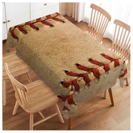 Swono Tablecloth Baseball, Sport Leather Old Worn Ball Football Table Cloth for Kitchen Dining Tabletop Decoration Parties Weddings, 52 X 70 Inch Rectangle Tablecloth