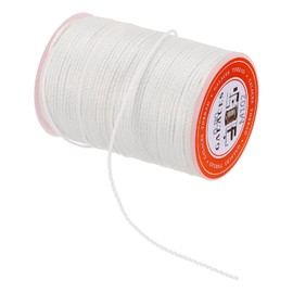 MECCANIXITY Waxed Cord 0.8mm 60 Yards Wax Bead Thread String Waxed Thread Beading Leather Thread for Jewelry Making Leather Sewing White