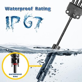 TOMSHIELE Y-Style Solar Connector 1000V DC FMMMM+MFFFF for Parallel Connection Between Solar Panels(2Pairs) Y-Type Solar Cable Junction Spanner 1Pairs