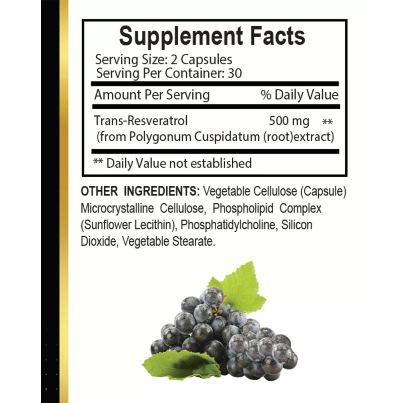 OLANTA TRADE SOLUTION Trans Resveratrol 500mg – Naturally Sourced Polyphenol