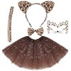 DIELIANHUA 5 Pieces Leopard Costume, Leopard Costume Set, Leopard Ears,