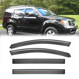 Deebior 4pcs Outside Mount Style Window Rain Guards Durable Side Wind Deflectors Dark Smoke Nice Window Visors Compatible with Nissan Pathfinder 2005-2012 94512