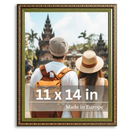 VictoR Picture Frame Chagall 11x14 Brown Green - Baroque Picture Frame for Photos in Size 11x14 Inch - Vintage Design with Shatterproof Acrylic Glass - Antique - Baroque