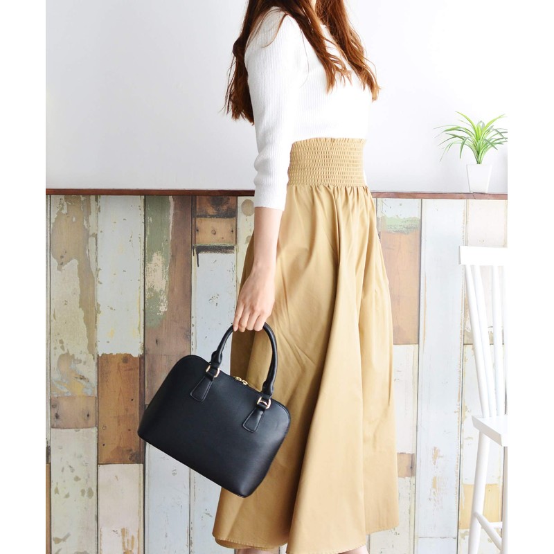 Lux blpa-p1406-00s Round Zipper 2-Way Handbag, Normal Black