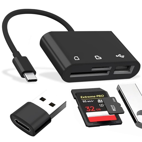 Card Reader SD Card Reader USB SD Card Reader, 6 in 1 Card Reader USB Micro SD Adapter SD Card Reader USB C Supports SD/MicroSD/TF/SDHC/SDXC/MMC for Windows/Mac, Notebook, Smartphone with OTG