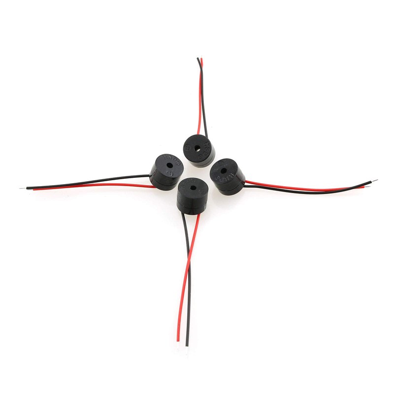 E-outstanding Buzzer Alarm 4PCS DC 6-12V Active Buzzer Wired Mini