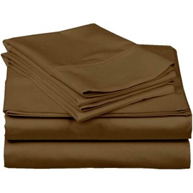 SRP Linen Pure 1000 Thread Count | 100% Egyptian Cotton Sheet Set | Olympic Queen(66" X 80") Taupe Sateen Weave Set 10"-16"(inch) Deep Pockets with Elastic Bounded 4 Piece Set
