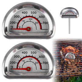 2 Pieces Thermometer for Omnia Oven, 0-350°C Stainless Steel Oven Thermometer, BBQ Grill Thermometer Temperature Display Kitchen Oven Thermometer for Grill Oven, Grill, Pizza Oven, Wood Oven