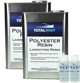 TotalBoat Polyester Laminating Resin - Marine Grade Fiberglass Resin and MEKP Catalyst for Layups and Repairs (2-Gallon)