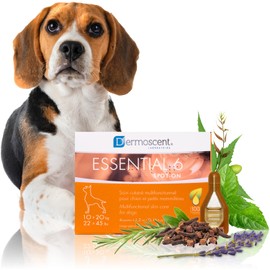 Dermoscent Essential 6 Spot-On - Dog Itchy Skin Relief - Dandruff & Allergy Relief with Vitamin E Oil - Natural Ingredients for Sensitive Skin - Dogs 10-20 kg - 4 Pipettes of 1.2 ml