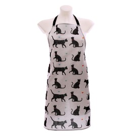 Puckator Poly Cotton Apron - I Love My Cat - Chef Aprons For Cooking Men Secondary School - Baking Bakers Gifts - Kits For Adults - Unifrom Clothes - Cooking Gift Set - Catering Equipment