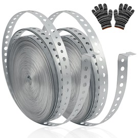 AxiSculpt 2Pack Galvanized Pipe Hanger Strap Metal Pipe Strap 3/4-Inch x 100-Feet 24-Gauge for Pipe Support Metal Strapping with Hole Flexible Trimming