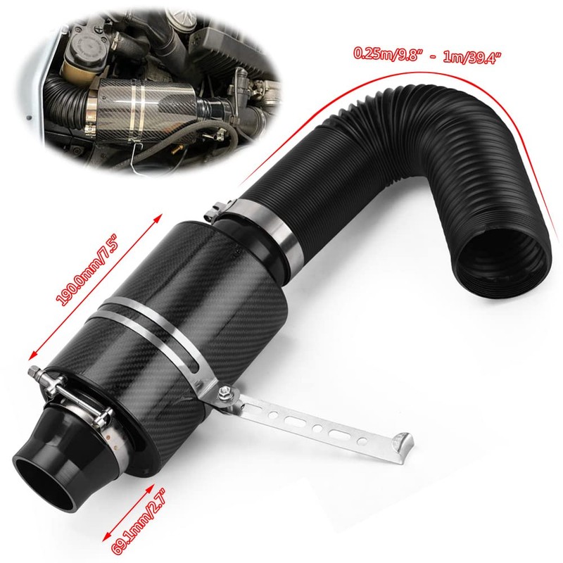 PTNHZ Universal 3" Racing Carbon Fiber Cold Feed Induction Kit
