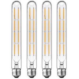 XININSUN T10 Led Bulbs,Long Tubular Led Light Bulbs, E26 Dimmable Tubular Bulb,Equivalent 75 Watt, E26 Edison Style Vintage LED Filament Light Bulb,2700K Warm White,8.9in(225mm),4-Pack.