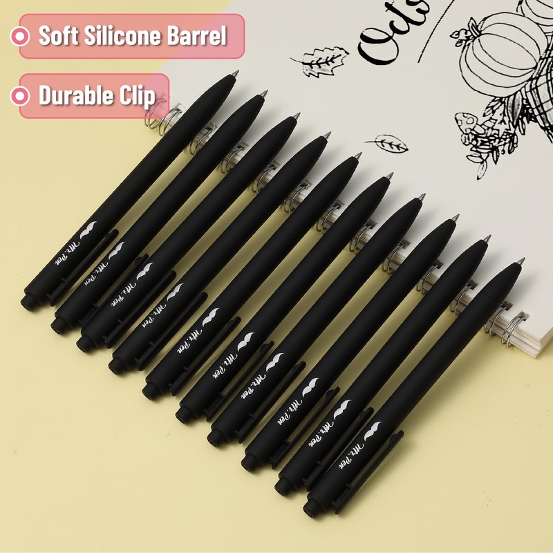 Mr. Pen Retractable Pens - Black Ink Fine Point 0.5