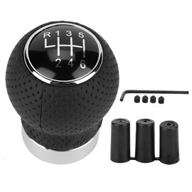 Shift Knob, Car 5 Speed 6 Speed Universal Round Leather Gear Shift Head Manual Transmission Gear Shift Knob Car Shift Knob Lever Shifter(6 Speed)