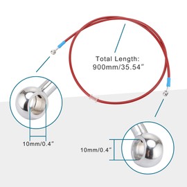 GOOFIT 90 cm 35.43 Inch M10 Brake Motorcycle Tube High Pressure Stainless Steel End Replacement for Pitbike Moped Atv Quad Motor Scooter Go Kart Red