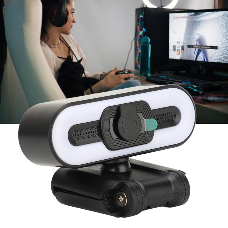 4K Webcam Built in Microphone Super Bright Fill Light Auto