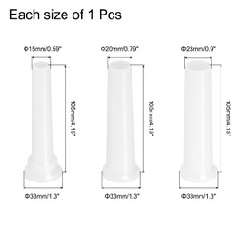 MECCANIXITY Meat Grinder PE Stuffing Tube 15mm 20mm 23mm Diameter 122 x 68mm Funnel Connector for Meat Grinder, Stand Mixer, 1 Set