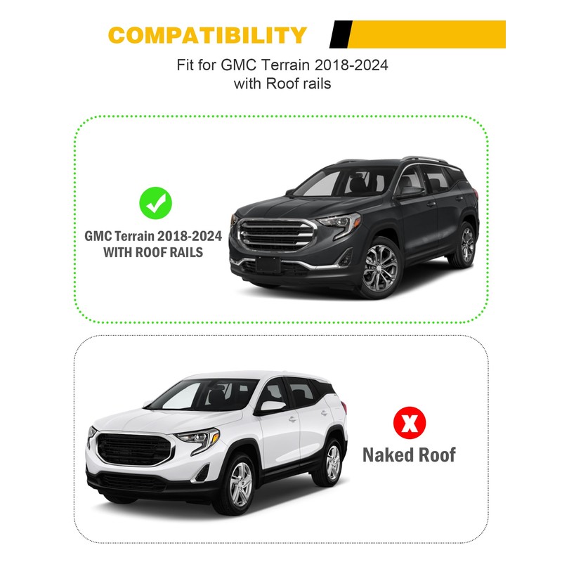EZREXPM 220lbs Cross Bar Roof Rack Fit for GMC Terrain