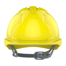 JSP EVO2 Safety Helmet with Slip Ratchet Adjustment Harness EN 397 Industrial Hard Hat for Building, Construction and Work sites Yellow (AJE030-000-200)