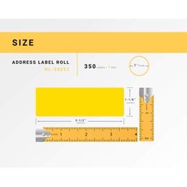 HOUSELABELS Compatible DYMO 30252 RED, Blue, Yellow, Green Address Labels (1-1/8" x 3-1/2") Compatible with Rollo, DYMO LW Printers, 4 Rolls / 350 Labels per Roll