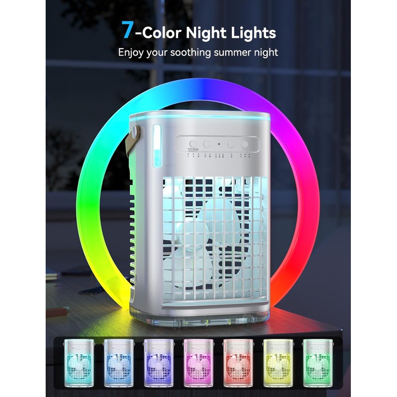 BALKO Mini Air Conditioner, 3 IN 1 Portable Desk Fan