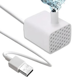 Replacement Cat Water Fountain Pump, 5W DC Submersible USB Pump, 90L/H (24 GPH), Compatible with/For Pixi Round, Cubic, Flower Cap Cat Fountains (White)
