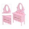 1:12 Scale Dollhouse Toilet Table High Simulation Wooden Miniature Dressing