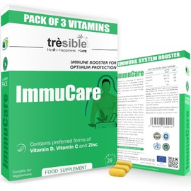 Tresible Vitamin C and Zinc Tablets for Immune Support (12 Weeks Supply) - Easy to Swallow Vitamin D, Zinc and Vitamin C Tablets to Improve Bones and Muscles Health - 84 Vegetarian Tablets for Adults