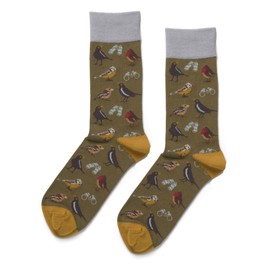 LilyRosa Quintessential Mens Bird Watch Socks 8-11 Bamboo 1 Pair Men Boys Green New With Tags