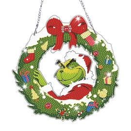 DIY 5D Diamond Painting Christmas Pendant, Diamond Painting Christmas Wreath, Diamond Painting Christmas, Diamond Painting Children's Christmas Tree Decoration, Christmas Tree Window Hanging Winter