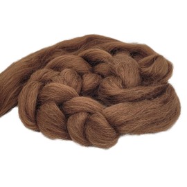 Comb Alpaca Wool Natural for Spinning, Felting, Staple Fibres Felting Wool Superfine Alpaca from Peru, 25 mic., 50 g (Colour 3 | Red-Brown)