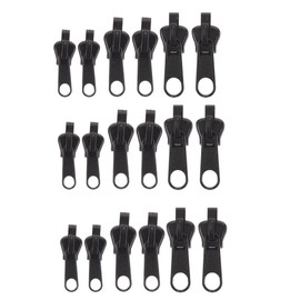 18 Pack Zip Slider Replacement, Naisfei Zip Repair Kit, Removable Zip, Pull Zip Slider Replacement Slider for Jacket, Coat, Luggage (Black)