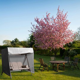 OPTUTUS 3 Seater Swing Cover for Outdoor Patio – Heavy Duty Hammock Cover for 87 x 49 x 67 Inch Garden Swing Chair, Waterproof Bench Glider Canopy Replacement, Black