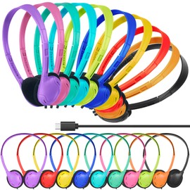 ZXQZYM USB C Headphones Bulk for Classroom School Kids 30 Pack