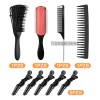 Kit 9pz Peine De Masaje De Pulpo Adecuado Para Cabello