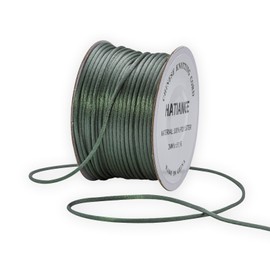 2mm Satin Rattail Cord String Metal Grey for Jewelry Making Bracelet Necklaces Beading Thread Macrame Chinese Knot Craft -55yards