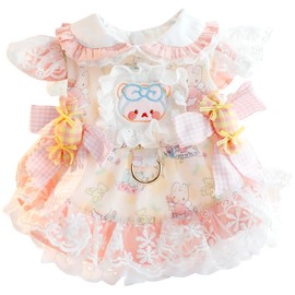 Dog Princess Dresses for Small Dogs Cat Lolita Lace Bow Clothes Candy Costume Pink Bear Pet Hoodies Girl Cute Coat Outfits Spring Costumes Summer (XL,Candy Bear)